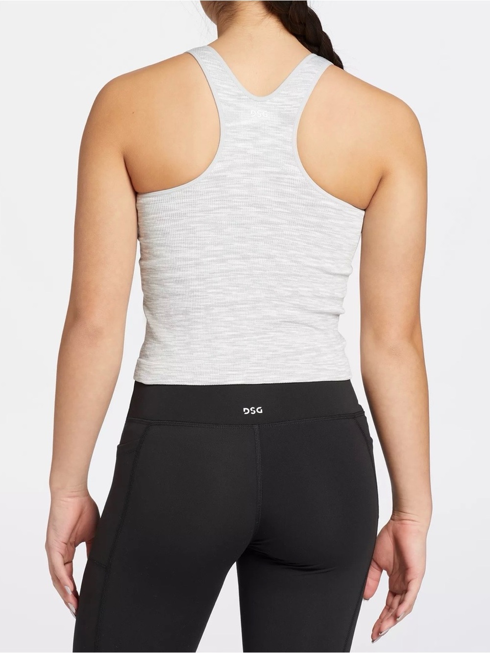 DSG Girls Light Gray Ribbed Racerback Bra Tank - Picture 2 of 2